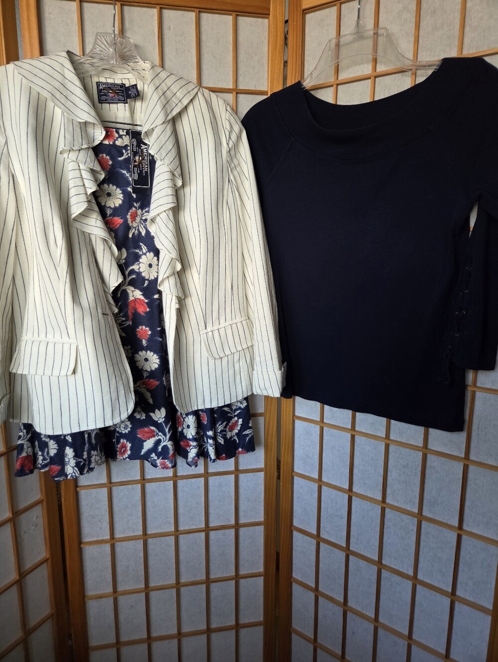 NWT WOMEN AMERICAN LIVING LINEN BLAZER, COTTON TOP & SILKY SKIRT SET SIZES SMALL